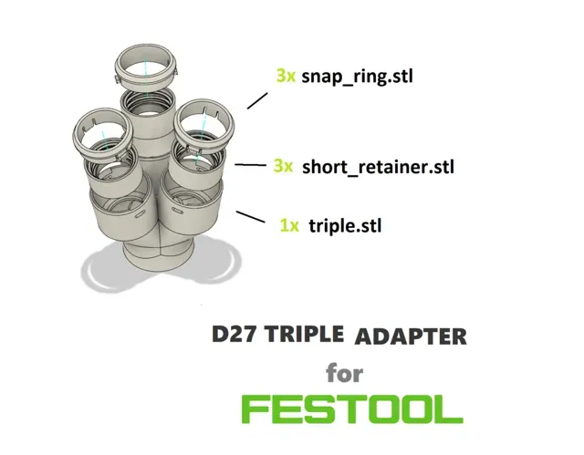 Festool hose triple adapter - D36 to 3x D27 — Фото 3 из 6