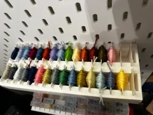 Embroidery Floss Holder (32 Bobbins) w/ and w/o Ikea Skadis Hooks