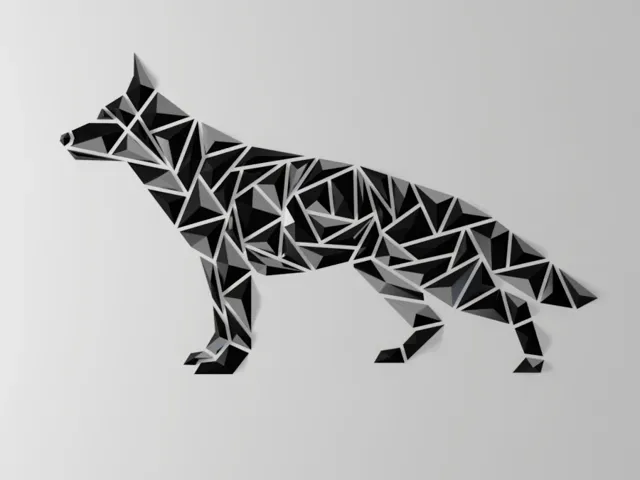 Geometric dog wall art - “German shepherd style” — Фото 4 из 6