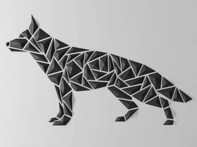 Geometric dog wall art - “German shepherd style” — Фото 3 из 6