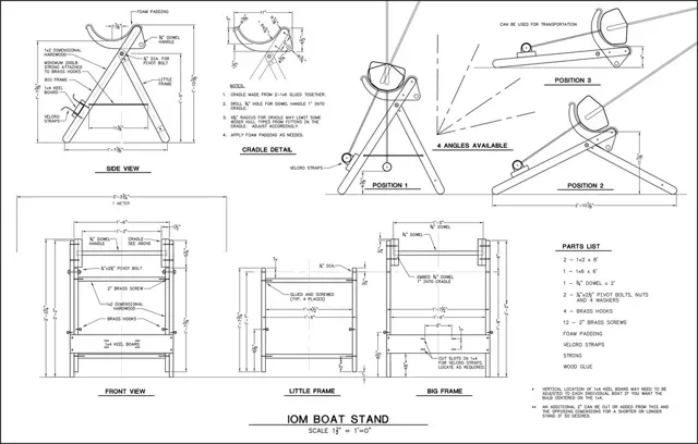 DF95 DF65 IOM US1M Star 45 PVC RC sailboat stand — Image 13 of 16