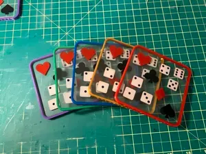 Card / Dice Game Coaster with holder