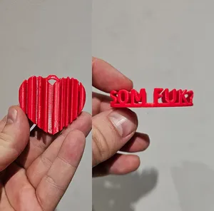 Anti Valentine's day heart - SUM FUK? SOM FUK? pendant keychain