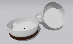 Planter Bowl 16 - Shallow One, with drainage hole and saucer