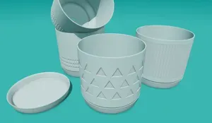 Planter 06 - Three Little Pots, with saucer