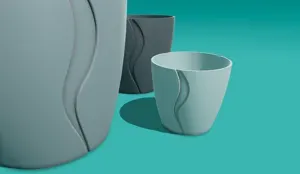 Planter 05 - Leaf Me Alone, with drainage hole and saucer