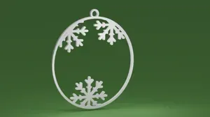 3 Snowflakes inside a bauble (Christmas tree ornament)