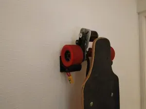 Longboard wall hangers with hooks