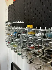 Support pot en verre pour panneau Ikea Skadis