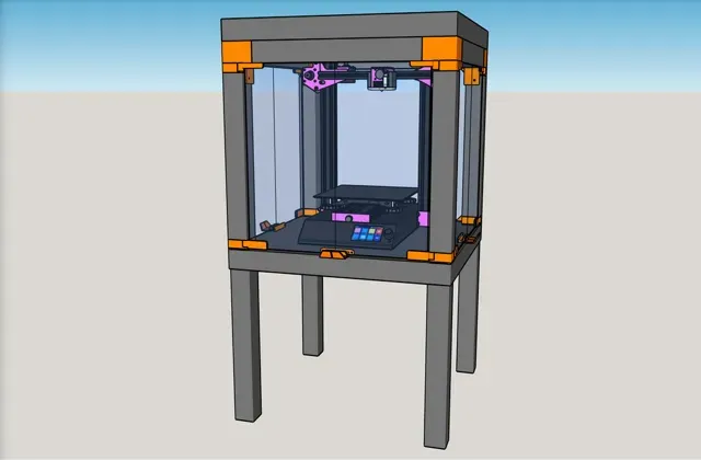 (V1) For BIQU B1, DIY Enclosure, Remix of Prusa IKEA Lack Enclosure, extra doors (opening 3 sides) — Image 11 of 16