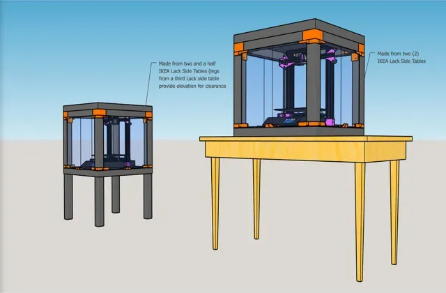 (V1) For BIQU B1, DIY Enclosure, Remix of Prusa IKEA Lack Enclosure, extra doors (opening 3 sides) — Image 12 of 16