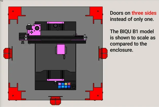 (V2) For BIQU B1, DIY Enclosure, Remix of Prusa V2 IKEA Lack Enclosure, extra doors (opens 3 sides) — Фото 9 из 16