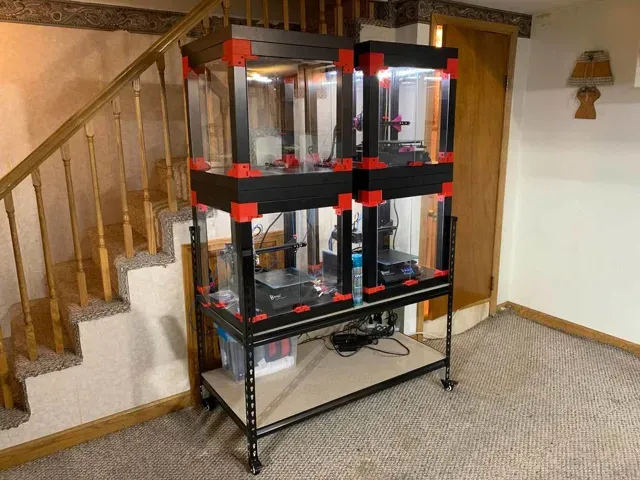 (V2) For BIQU B1, DIY Enclosure, Remix of Prusa V2 IKEA Lack Enclosure, extra doors (opens 3 sides) — Фото 5 из 16