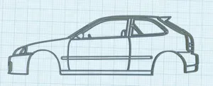 Honda Civic EK9 Wall Mounted Car