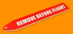 REMOVE BEFORE FLIGHT - Tag Flag Keychain Hanger