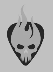 Fire skull guitar pick