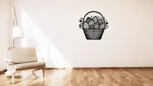 Basket of eggs window easter decoration