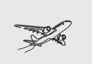 Sleek Airplane Wall Art Lineart