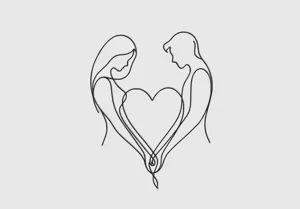 Loving couple Line Art Wall Decoration