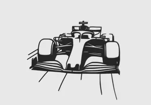 F1 Car Wall Art Decor Line Art