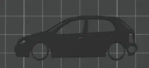 Skoda Fabia silhouette keychain