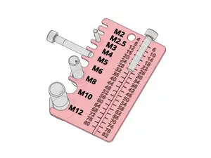 Screw measuring tool - card size - M2-M12, 0-82 mm
