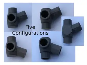 22.5/45 Degree 3-Way Elbows, 1/2" PVC Pipe Fitting