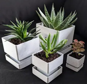 Rectangular Pot with Integrated Tray