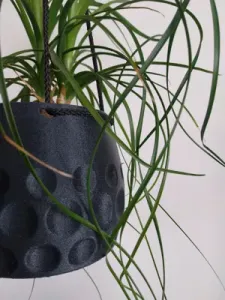 Textured Circular Hanging Flower Pot