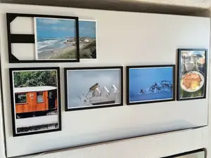 Picture frame with side slide in