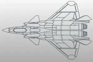 J-20 Silhouette Wall Art (歼20墙体艺术)