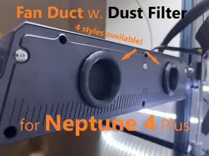 fan duct with dust filter f. Elegoo Neptune 4 Plus