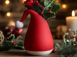 Santa's Hat Vase for Christmas Decor