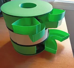 Organized with Recycled Spools -Bobinas Recicladas