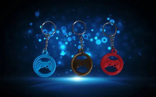 Porte-clés Manette de jeux rotatif