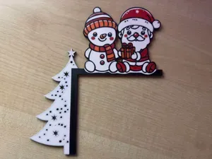 Christmas Santa and Snowman Door Corner