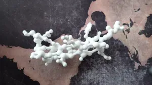 Protein alpha helix as balls and sticks