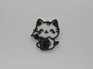 Cute Cat with Cocktail/Drink Keychain