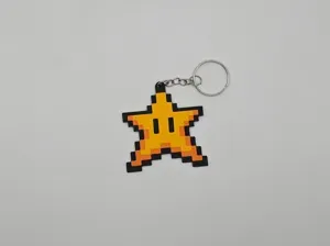 8-Bit Super Mario Bros Star (1993) Keychain Remix