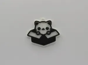 Cute Cat in a Box Keychain