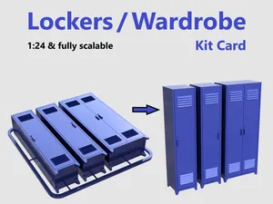 Lockers / Wardrobe Kit Card & single parts - 1:24