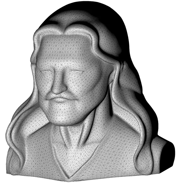 Long-Haired Bearded Man Bust — Image 3 of 9