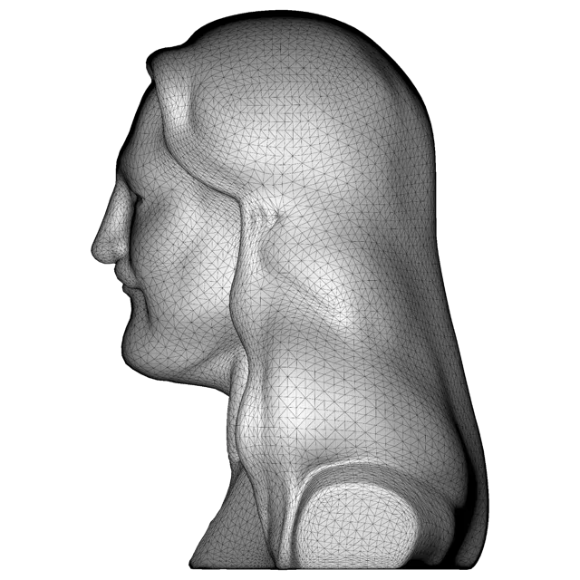 Long-Haired Bearded Man Bust — Image 9 of 9