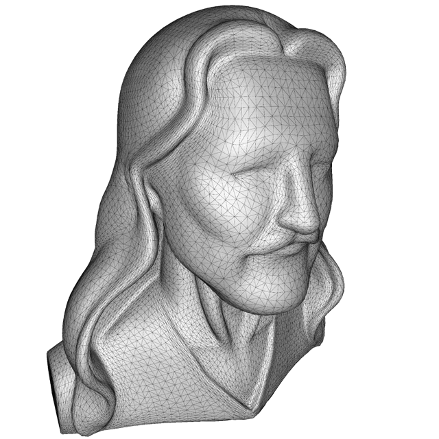 Long-Haired Bearded Man Bust — Image 5 of 9