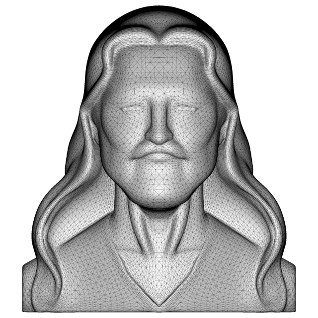 Long-Haired Bearded Man Bust — Image 7 of 9