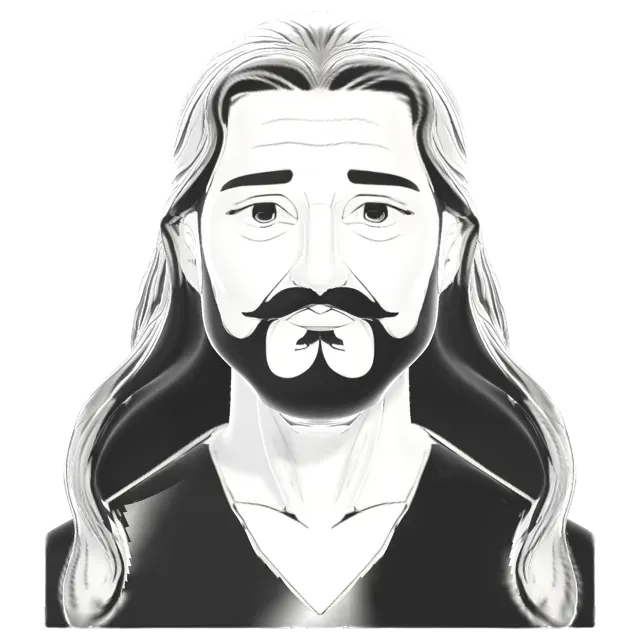 Long-Haired Bearded Man Bust — Image 6 of 9