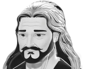 Long-Haired Bearded Man Bust