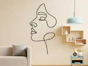 One Line Woman Face Wall Art