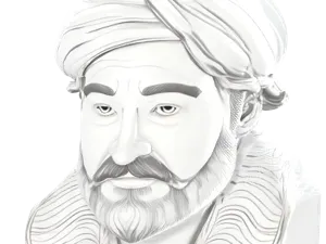 Turbaned Sage Monochrome Portrait Bust