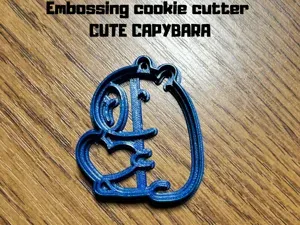 Embossing cookie cutter capybara with heart